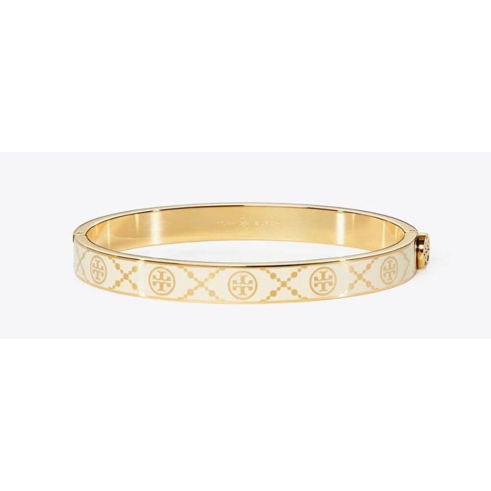 Tory Burch T-Monogram Bangle Bracelet & Huggie Earring Set - Picture 7 of 7